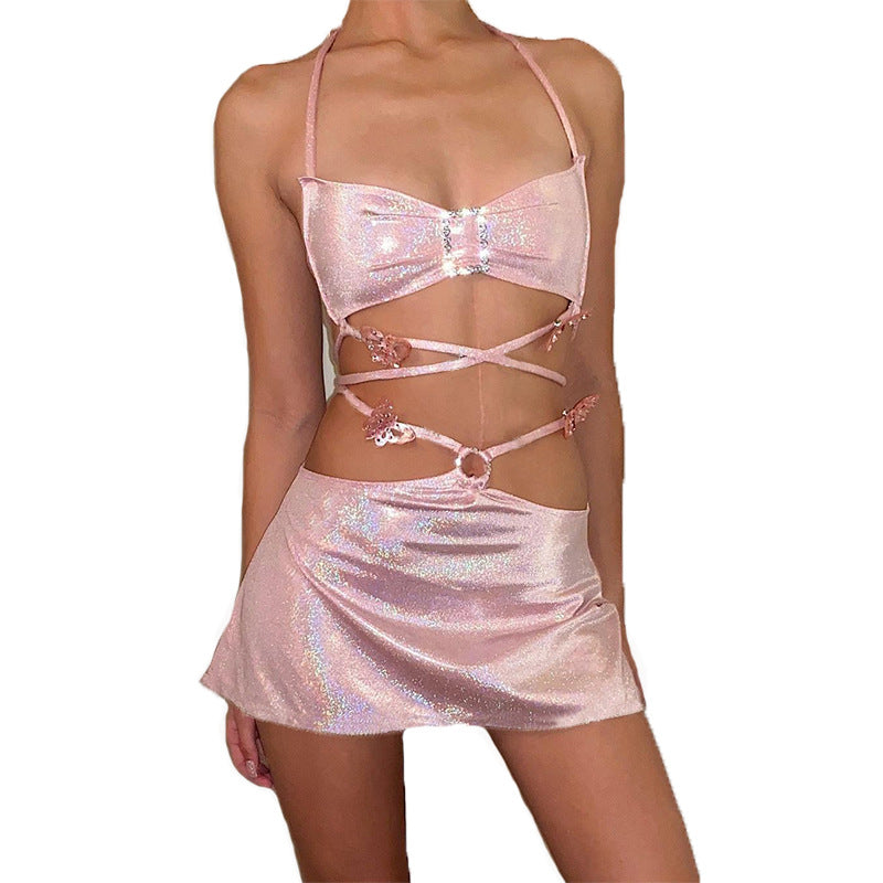 Women's Two-Piece Casual Strapless Dress Set