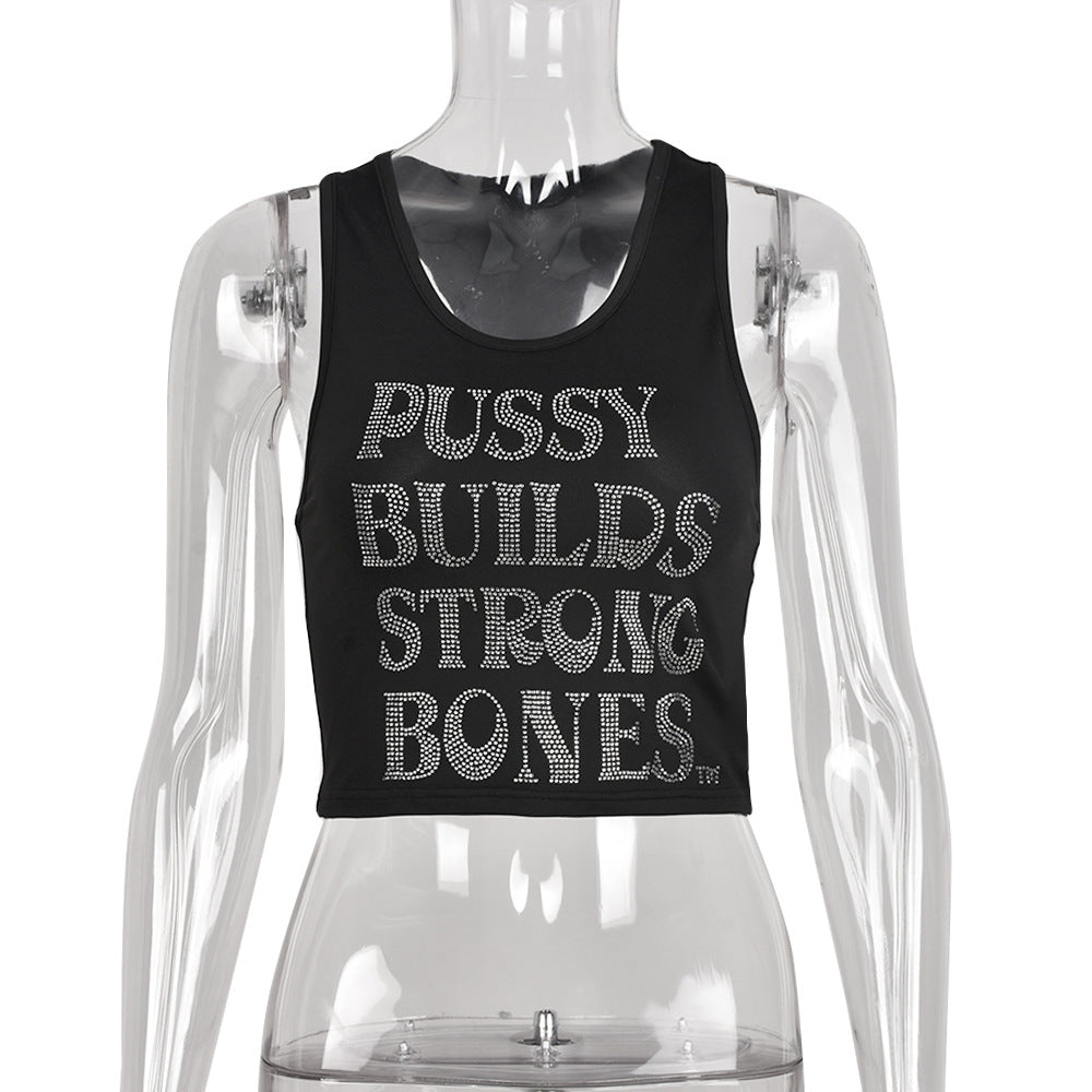 Women’s Rhinestone Crop Top