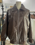 Women’s Faux Leather Lapel Jacket