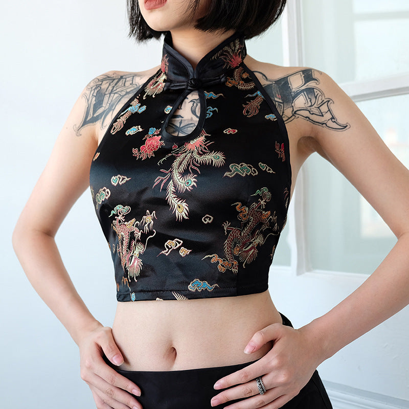 Women’s Cheongsam-Inspired Strap Top