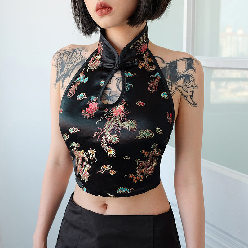 Women’s Cheongsam-Inspired Strap Top