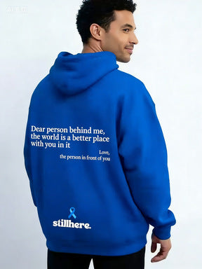 Men’s Oversized Kangaroo Pocket Letter Print Hoodie