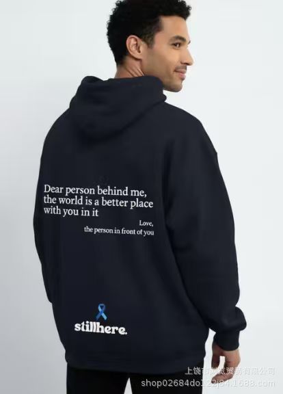 Men’s Oversized Kangaroo Pocket Letter Print Hoodie