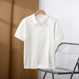 Men’s Striped Knit Polo Shirt