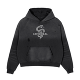 Men's The Cathedral Frayed Snake Print Fleece Hoodie