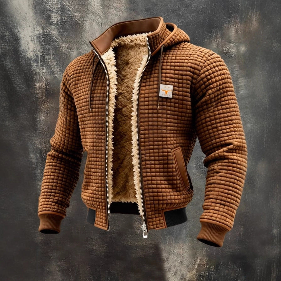 Men's Fleece Thickened Hooded Jacket