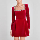 Women’s Pearl Lace Square-Neck Dress