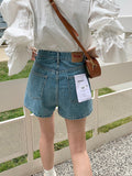 Women's High-Waisted A-Line Denim Shorts