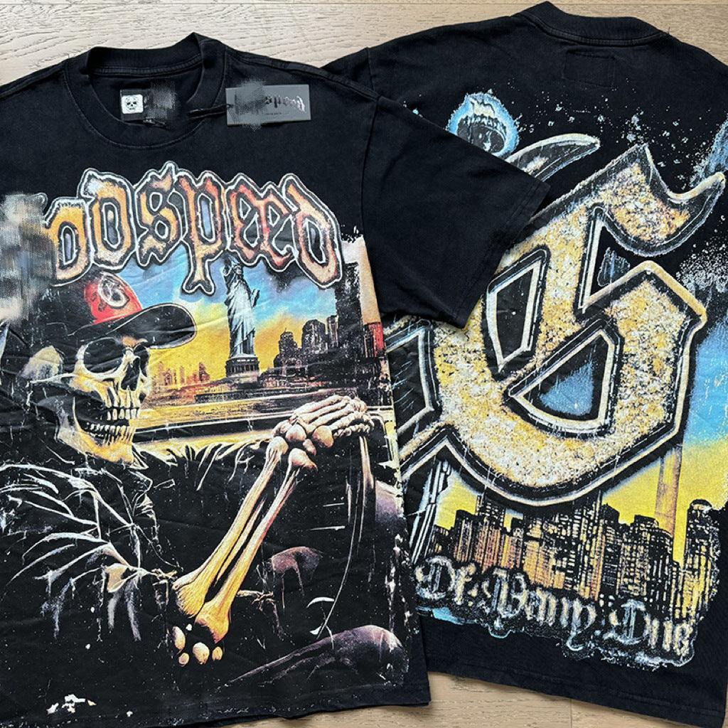 Men's High Street Skull Rock Band T-Shirt