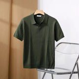 Men’s Striped Knit Polo Shirt