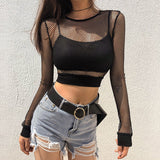 Women’s Sheer Mesh Short Sleeve Top