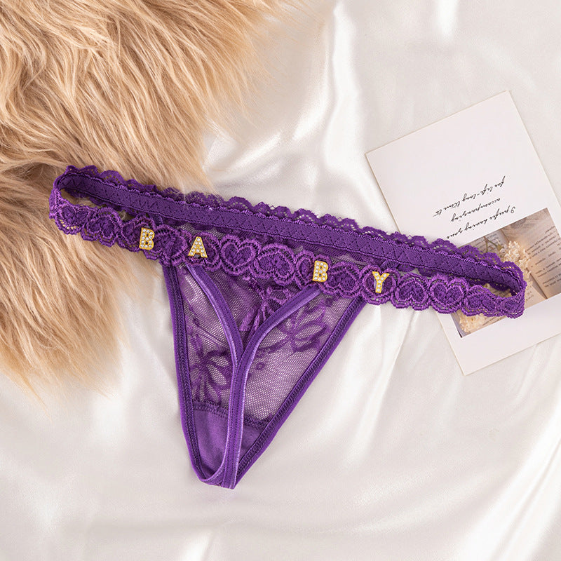 Women’s Sheer Heart Lace Thong