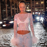 Women’s Cut-Out Grid Detail Fashion Top