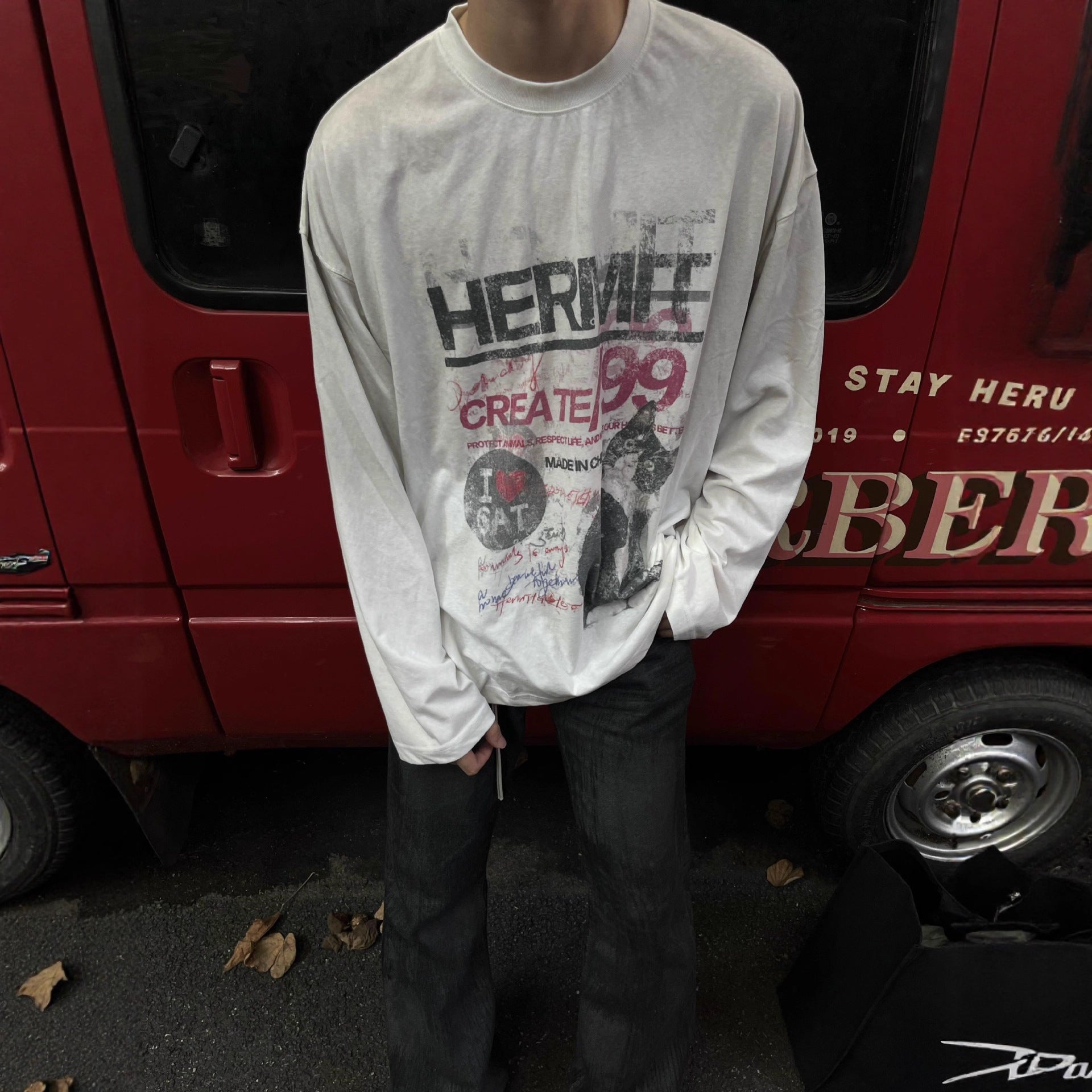 Men’s Vintage Graphic Long Sleeve T-Shirt