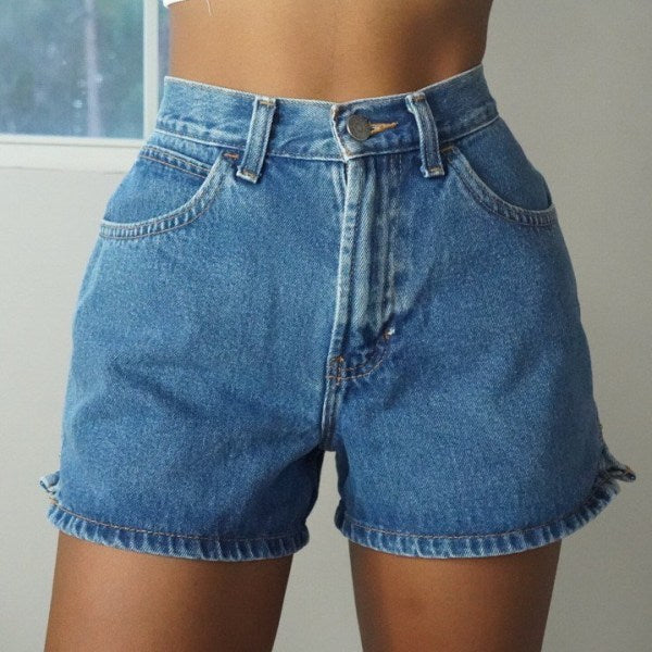 Women's High-Waisted Casual Denim Shorts