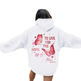 Women’s Off-Shoulder Love Graphic Hoodie