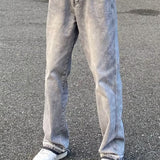 Men’s Washed Straight-Leg Denim Jeans