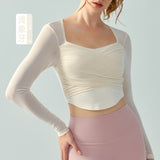 Women’s Long Sleeve Mesh Active Top with Built-In Padding