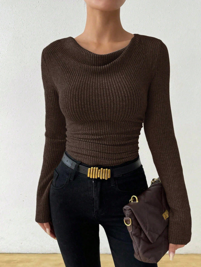 Women’s Solid Color Ribbed Knit Sweater