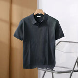 Men’s Striped Knit Polo Shirt