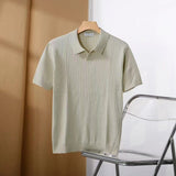 Men’s Striped Knit Polo Shirt