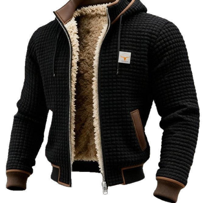 Men's Fleece Thickened Hooded Jacket