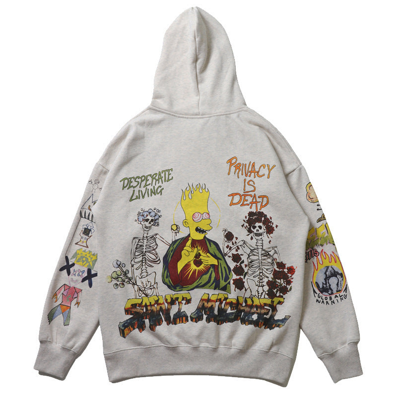 Men’s Hand-Drawn Style Graphic Hoodie