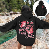 Women’s Off-Shoulder Love Graphic Hoodie