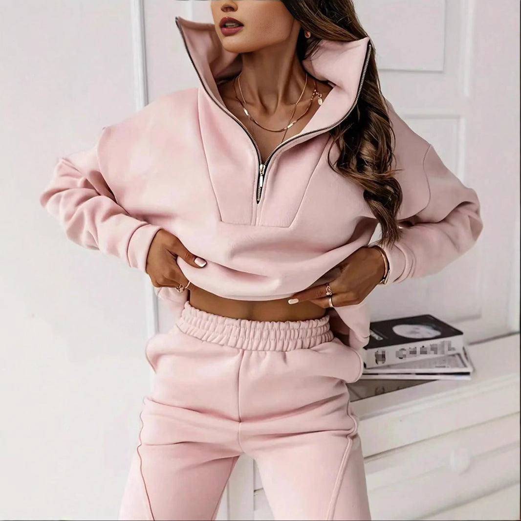 Women’s Stand Collar Two-Piece Lounge Set