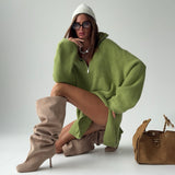 Women’s High-Neck Zip Sweater