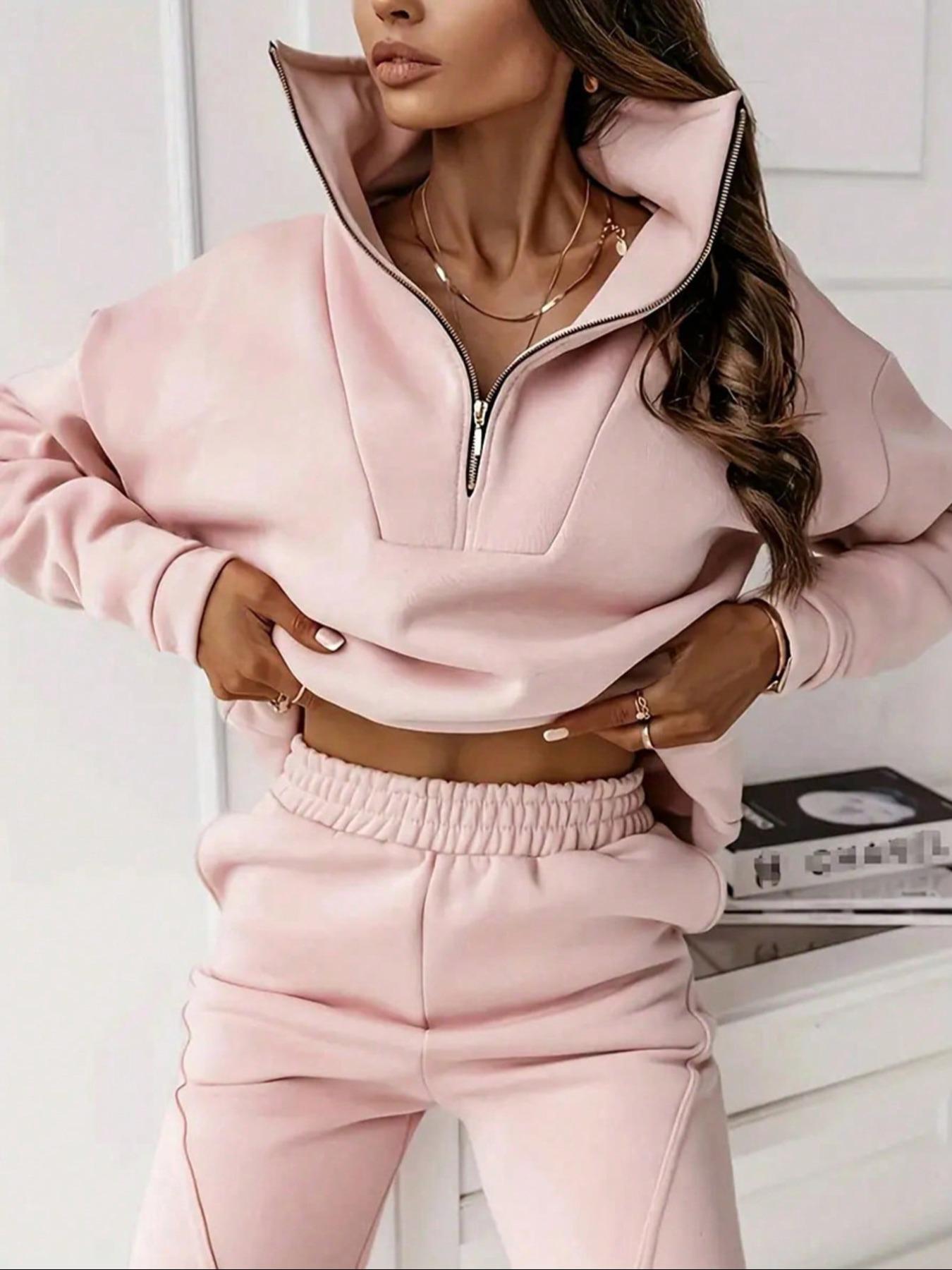 Women’s Stand Collar Two-Piece Lounge Set