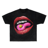 Men’s Lip Print Graphic T-Shirt