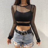 Women’s Sheer Mesh Short Sleeve Top