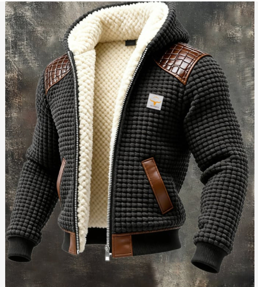 Men's Fleece Thickened Hooded Jacket