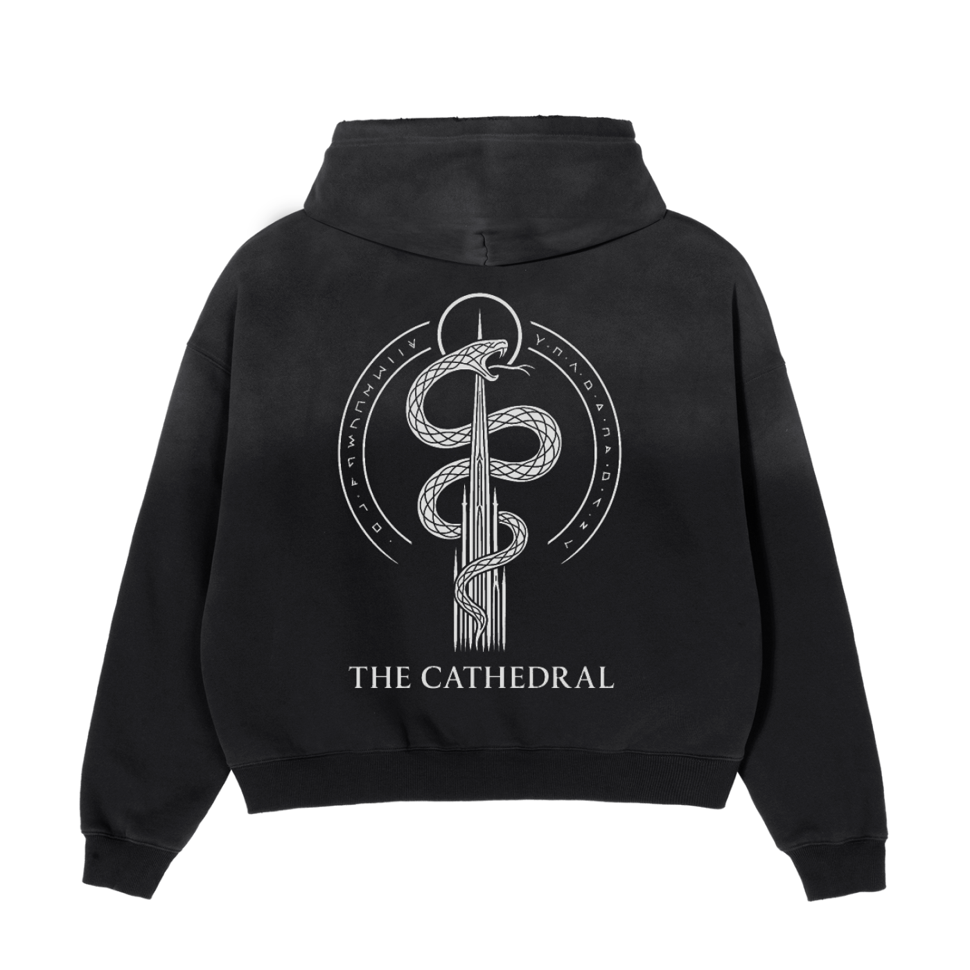 Men's The Cathedral Frayed Snake Print Fleece Hoodie