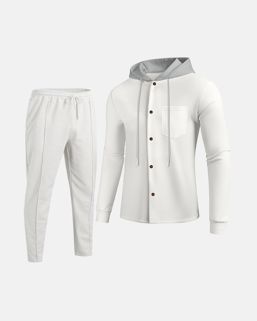 Men’s Waffle Knit Hooded Set
