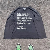 Men’s Long Sleeve Letter Print T-Shirt