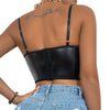 Women's Faux Leather Bustier Crop Top