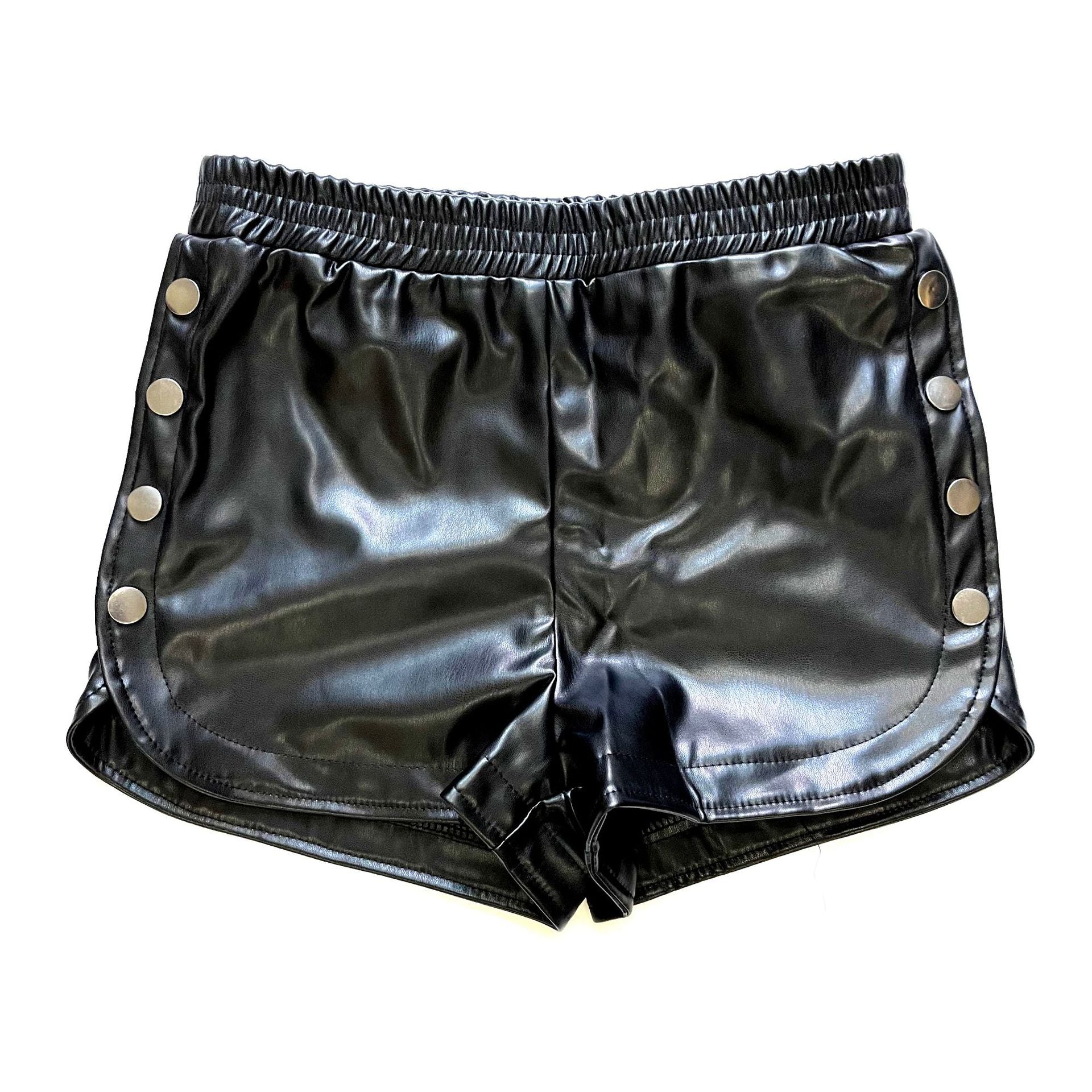 Women's Side Button PU Leather Dress