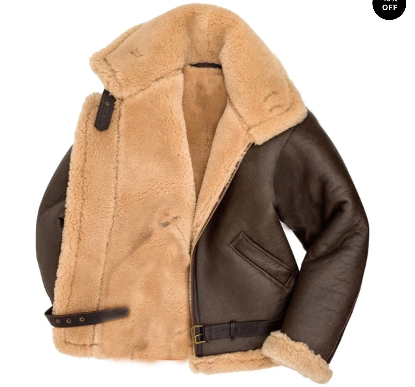 Men’s Faux Leather Fur-Lined Jacket
