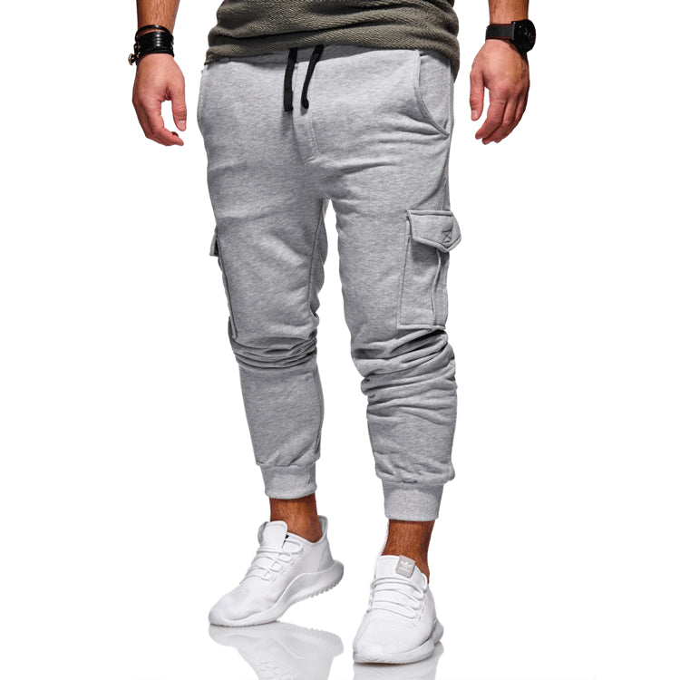 Men’s Drawstring Multi-Pocket Casual Pants