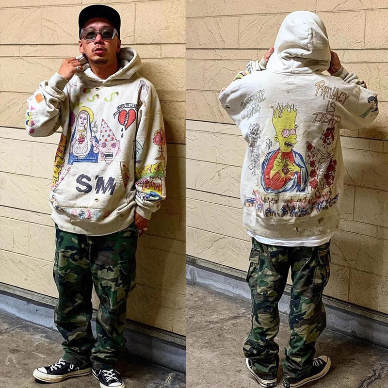 Men’s Hand-Drawn Style Graphic Hoodie