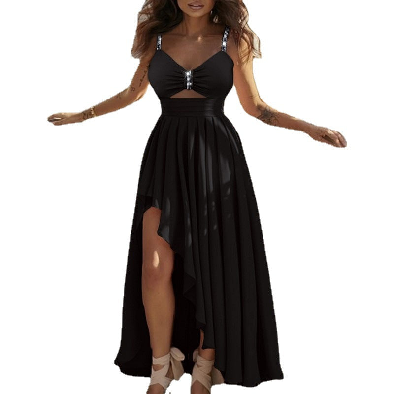 Women’s Pleated Halter A-Line Dress
