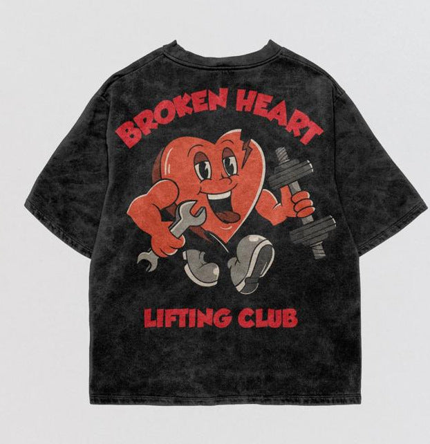 Men's Washed Pure Cotton Broken Heart Club Shirt