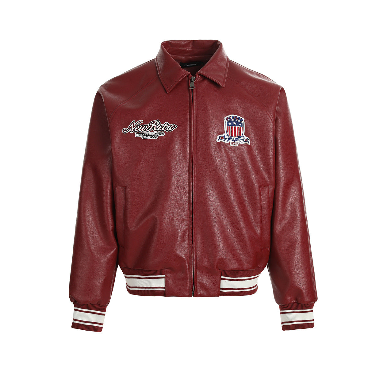 Men’s PU Leather Bomber Jacket
