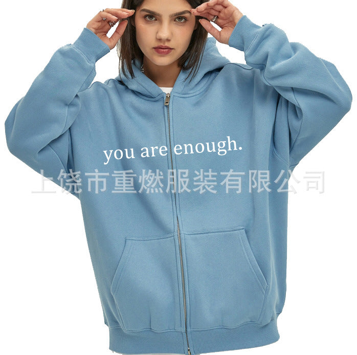 Women's Girls’ Oversized Zip-Up Hoodie Jacket
