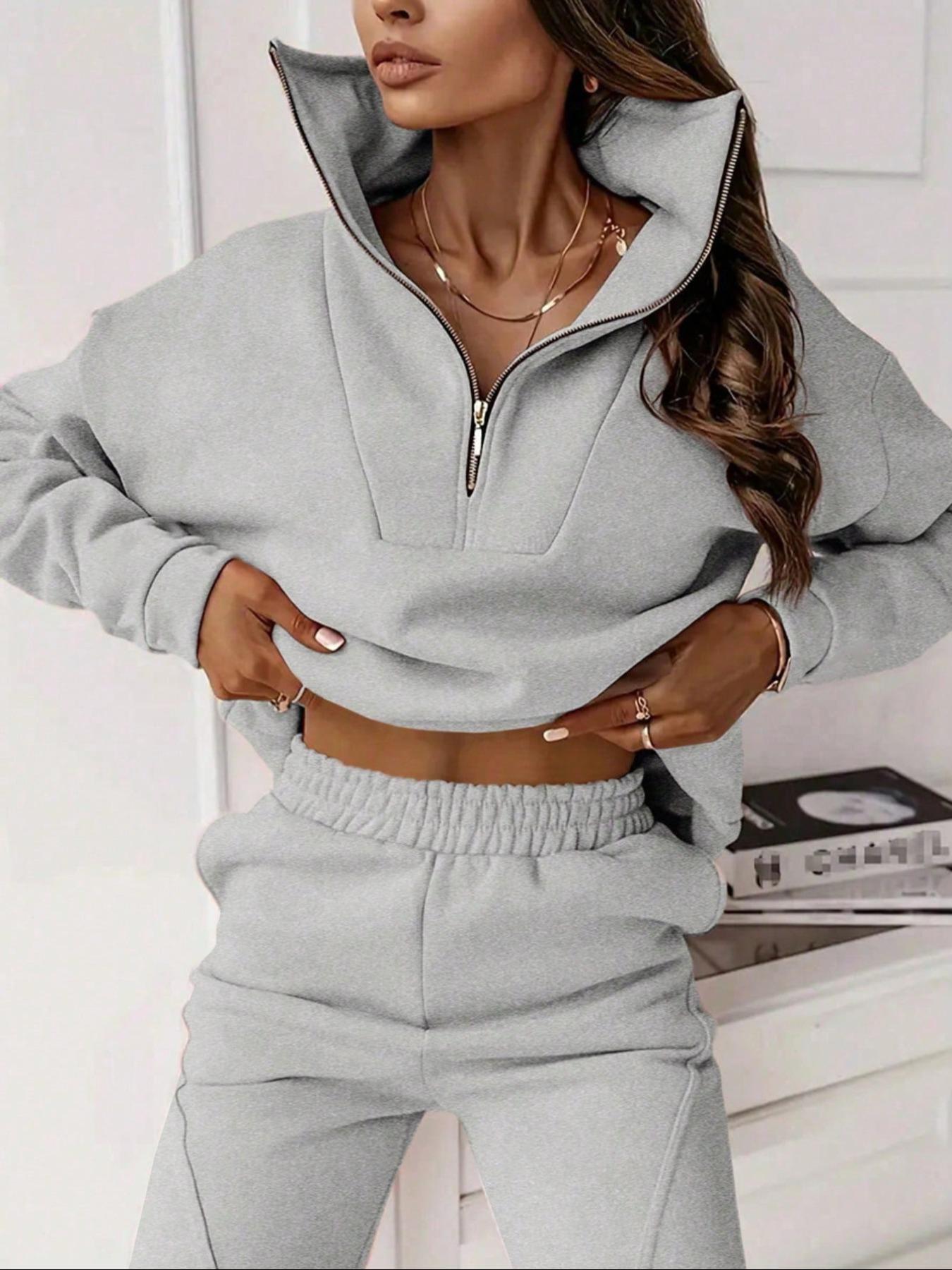 Women’s Stand Collar Two-Piece Lounge Set