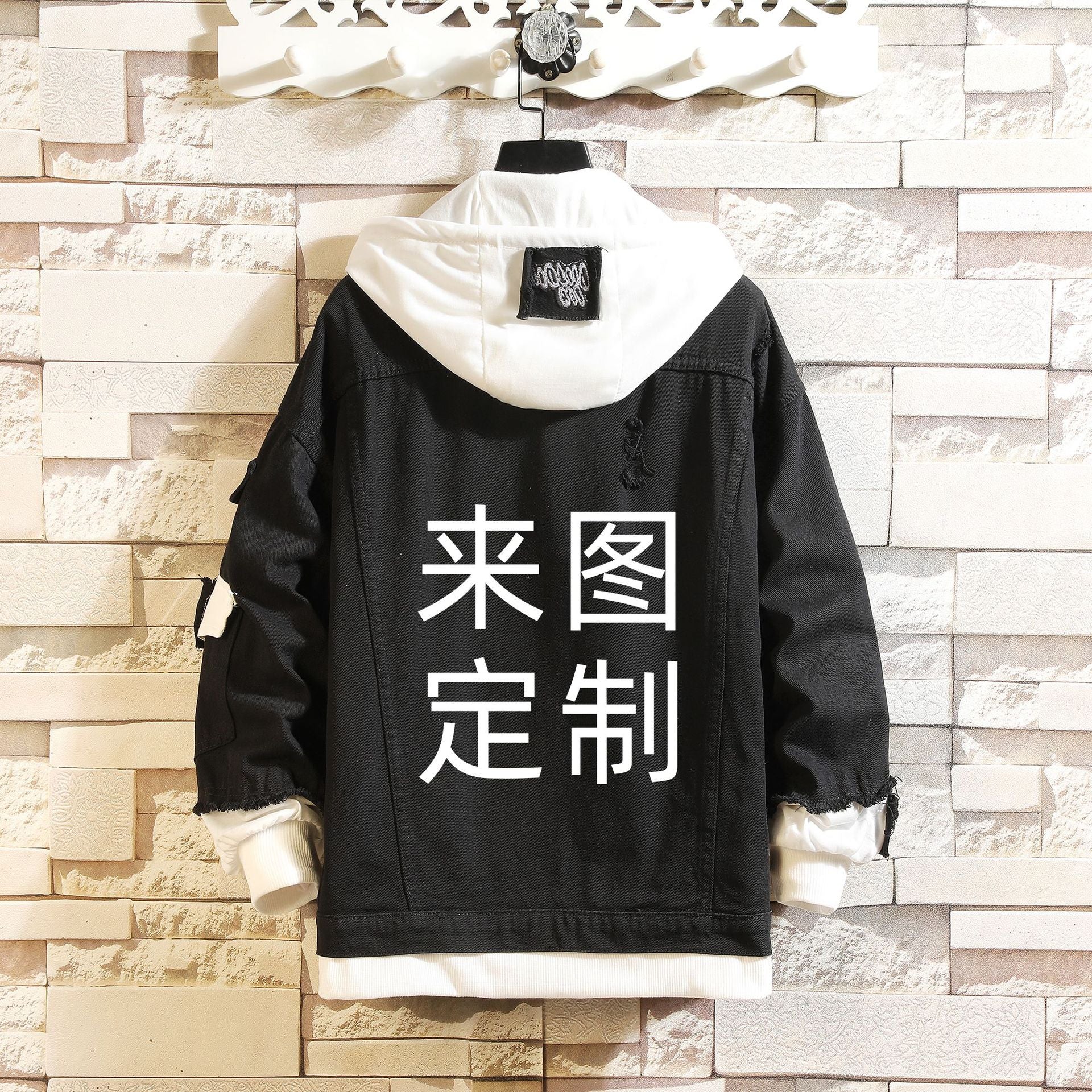 Men's Anime Print Denim Coat