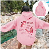 Women’s Off-Shoulder Love Graphic Hoodie