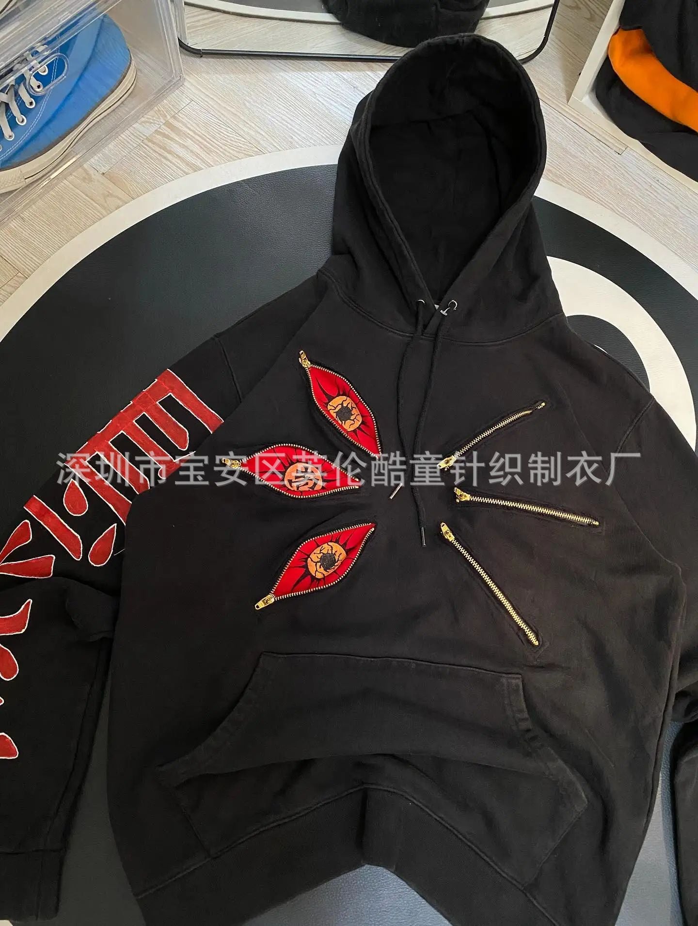 Men’s Embroidered Anime Graphic Hoodie